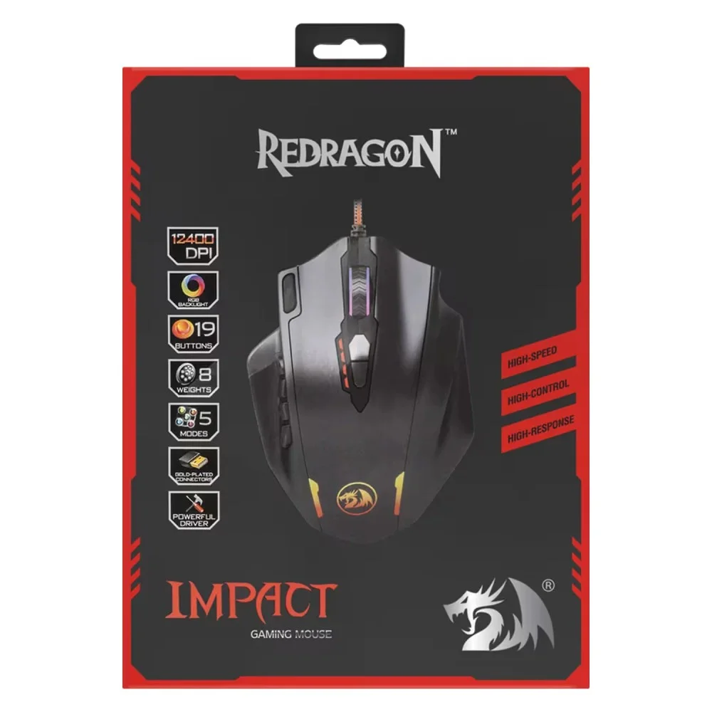 Imagem 3 de 5 do produto Mouse Gamer Redragon Impact M908 12400 Dpi RGB Usb 18 Botões Programáveis Sensor Pixart Preto