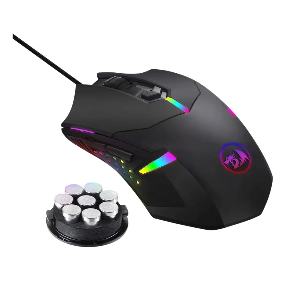 Imagem 5 de 5 do produto Mouse Gamer Redragon Centrophorus 2 M601-RGB 7200 Dpi Usb Preto 7 Botões Programáveis Ajuste De Peso Software