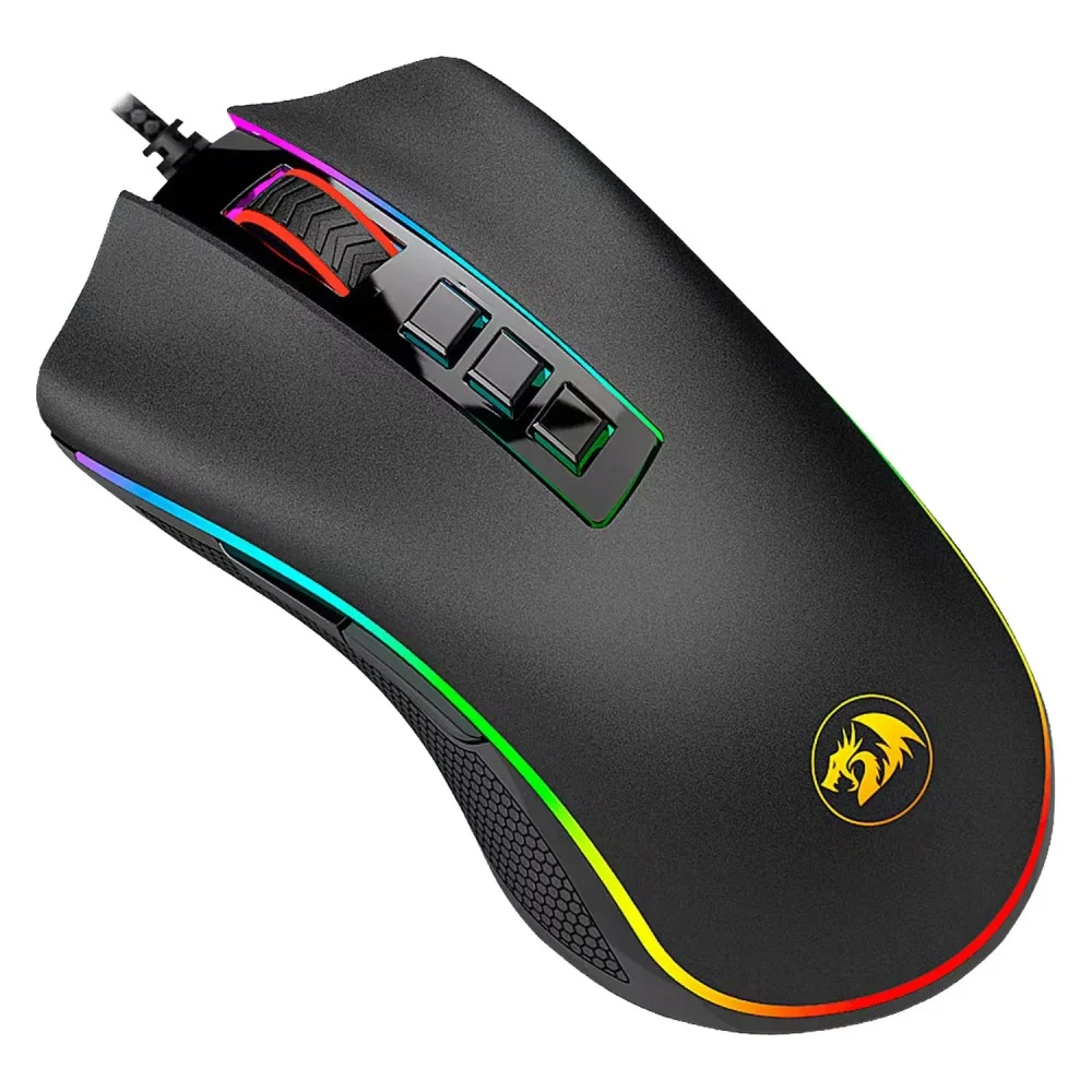 Imagem 2 de 5 do produto Mouse Gamer Redragon Cobra M711 RGB 10000 Dpi Usb Sensor Pixart Óptico 7 Botões Programáveis Ergonômico Preto