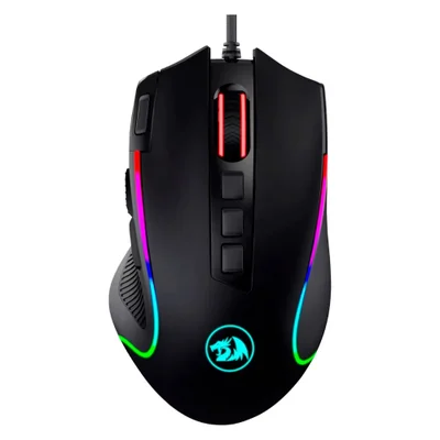 Mouse Gamer Redragon Predator RGB Usb Preto Sensor 8000 Dpi Ergonômico Botões Programáveis Fio PC Gamer
