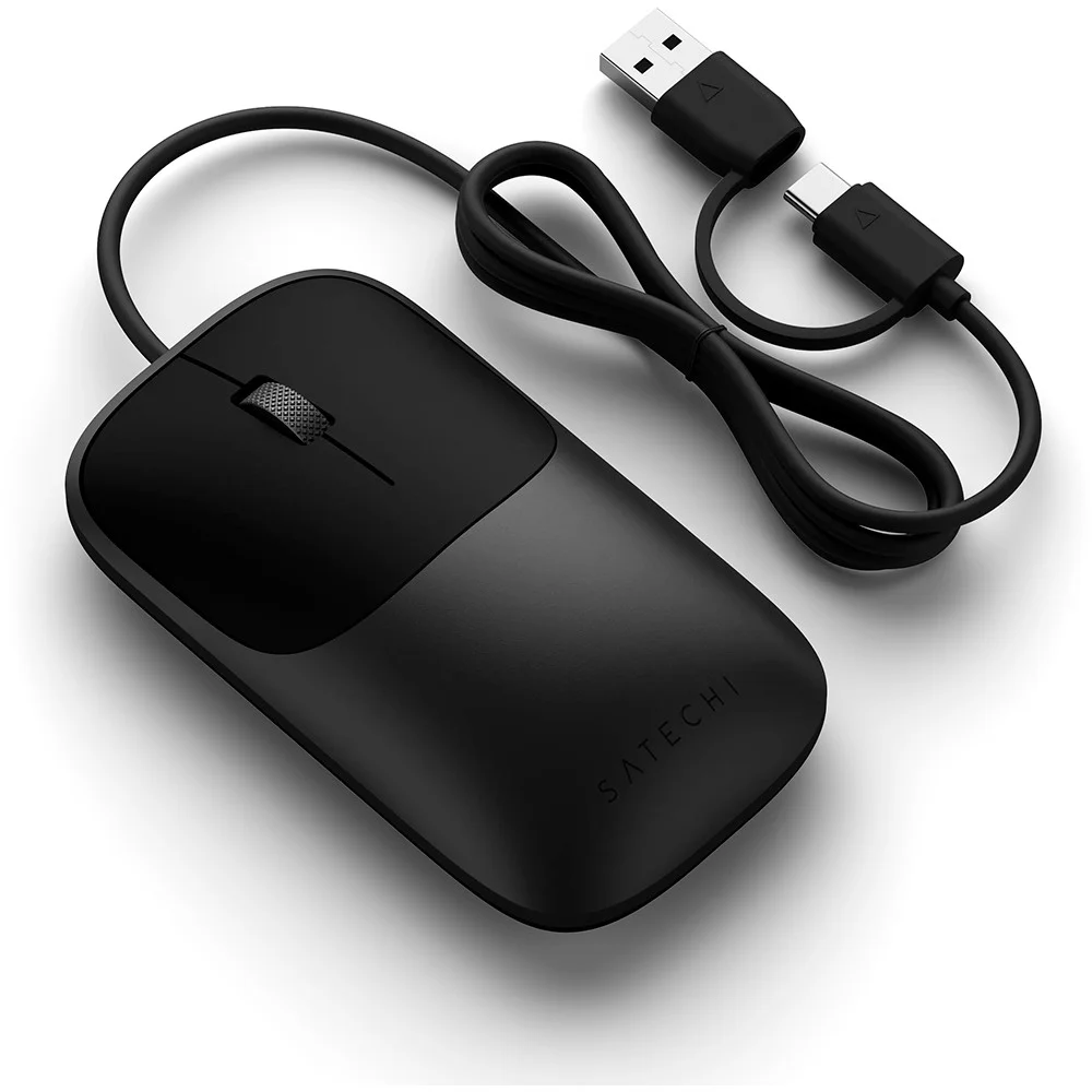Imagem 2 de 3 do produto Mouse Com Fio Satechi Slim Lx Wired Mn25sth08 Ergonômico Usb-c Design Fino Preciso Compatível Mac WINDOWS Space Black