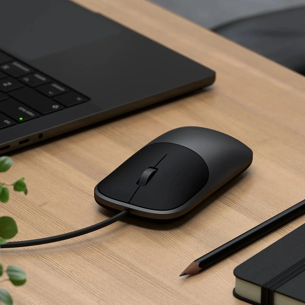 Imagem 3 de 3 do produto Mouse Com Fio Satechi Slim Lx Wired Mn25sth08 Ergonômico Usb-c Design Fino Preciso Compatível Mac WINDOWS Space Black