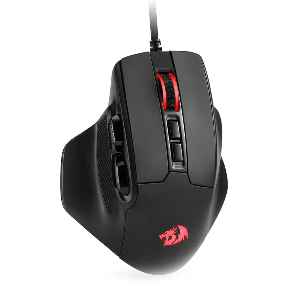 Mouse Gamer Redragon M806 Bullseye RGB 12400 Dpi Usb Sensor Pixart Ergonômico 7 Botões Programáveis Preto