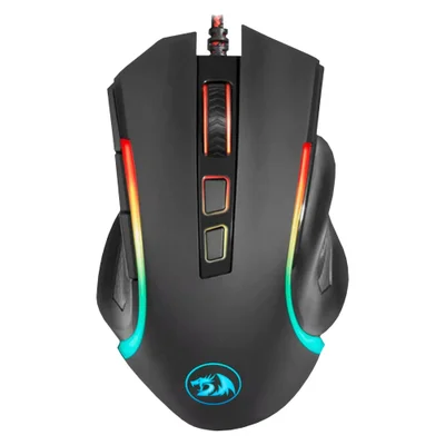 Mouse Gamer Redragon M607 Griffin RGB 7200 Dpi Usb Sensor Pixart Botões Programáveis Ergonômico Preto