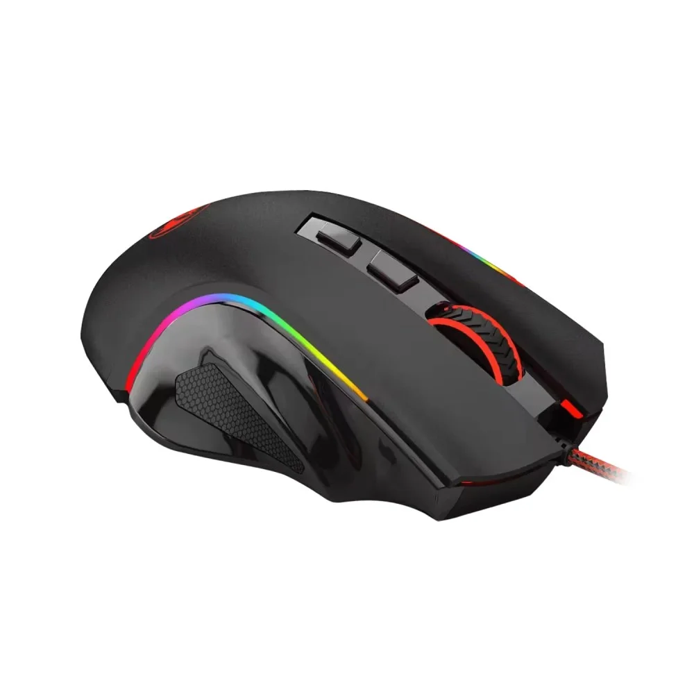 Mouse Gamer Redragon M607 Griffin RGB 7200 Dpi Usb Sensor Pixart Botões Programáveis Ergonômico Preto