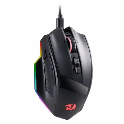 Mouse Gamer Redragon Rind M813 Sensor 16000 Dpi Iluminação RGB Botões Programáveis Ergonômico Preto