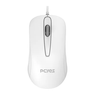 Mouse Usb PCyes Comfort Silent Click Branco 1000dpi Cabo 2 Metros - Pmcbr
