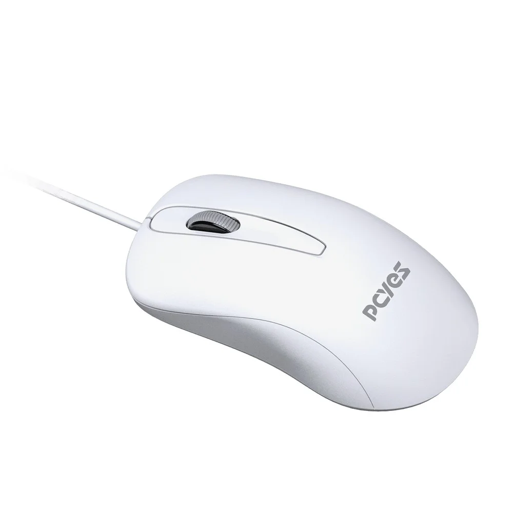 Imagem 2 de 4 do produto Mouse Usb PCyes Comfort Silent Click Branco 1000dpi Cabo 2 Metros - Pmcbr