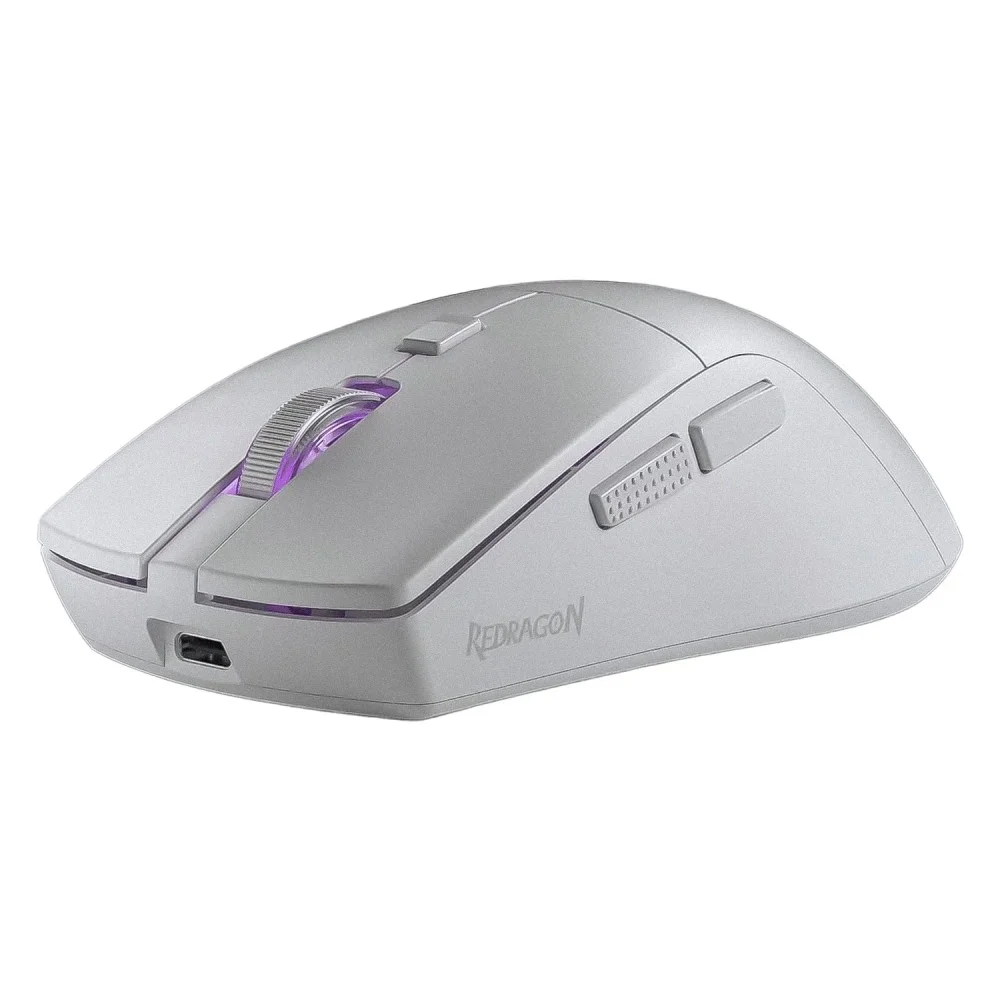 Imagem 4 de 4 do produto Mouse Gamer Redragon Azzmach Lite M618w-lit Sem Fio 8000 Dpi RGB Recarregável Ergonômico Branco