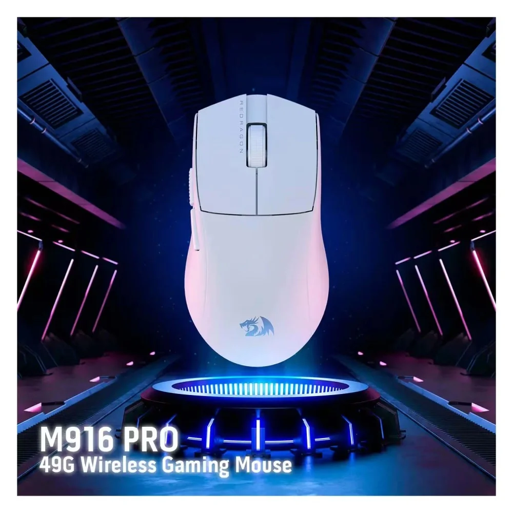 Mouse Gamer Redragon M916w-pro King Pro 26000 Dpi Wireless Tri-mode Sensor Óptico RGB Branco Mouse Gamer Redragon M916w-pro King Pro 26000 Dpi Wireless Tri-mode Sensor Óptico RGB Branco