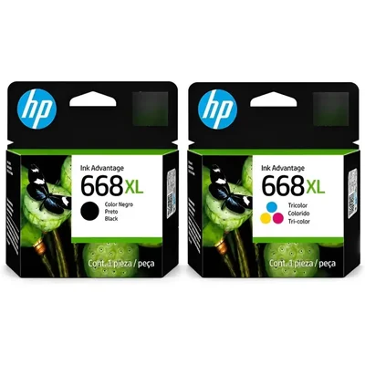 Kit De Cartucho De Tinta Hp 668xl Black + Hp 668xl Color