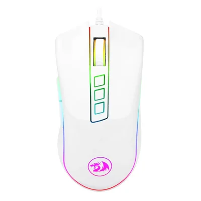 Mouse Gamer Redragon Cobra M711w RGB 10000 Dpi Usb Branco Sensor Pixart 7 Botões Programáveis Ergonômico