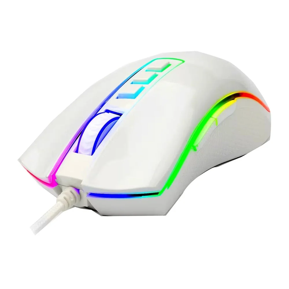 Imagem 5 de 5 do produto Mouse Gamer Redragon Cobra M711w RGB 10000 Dpi Usb Branco Sensor Pixart 7 Botões Programáveis Ergonômico