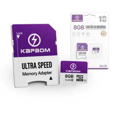 Cartão De Memória Microsd Ka-c8 Class 10 Com Adaptador Sd Kapbom 8GB