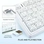 Teclado Mecânico Aula F75 Branco Contorno Gamer 75% Sem Fio Tri Mode Bluetooth 2.4g Usb RGB Hotswap Layout Us