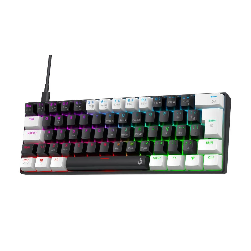 Imagem 2 de 5 do produto Teclado Mecânico Gamer Rise Mode Nova 01 Switch Rise Core RGB C/ Fio Abnt2 Preto - Rm-tcm-nv01-b