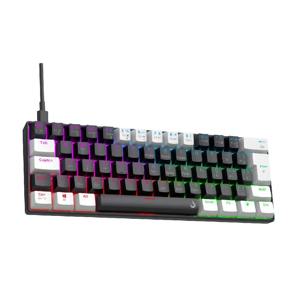 Imagem 3 de 5 do produto Teclado Mecânico Gamer Rise Mode Nova 01 Switch Rise Core RGB C/ Fio Abnt2 Preto - Rm-tcm-nv01-b