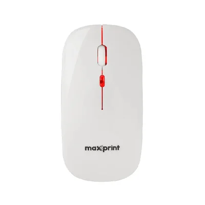 Mouse Maxprint Croma 4 Botões S/fio 1600dpi Rainbow Branco