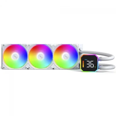 Water Cooler Montech Hyperflow Digital, ARGB, 360mm, Com Display, Intel-amd, Branco Hyperflow Digital 360 (w)