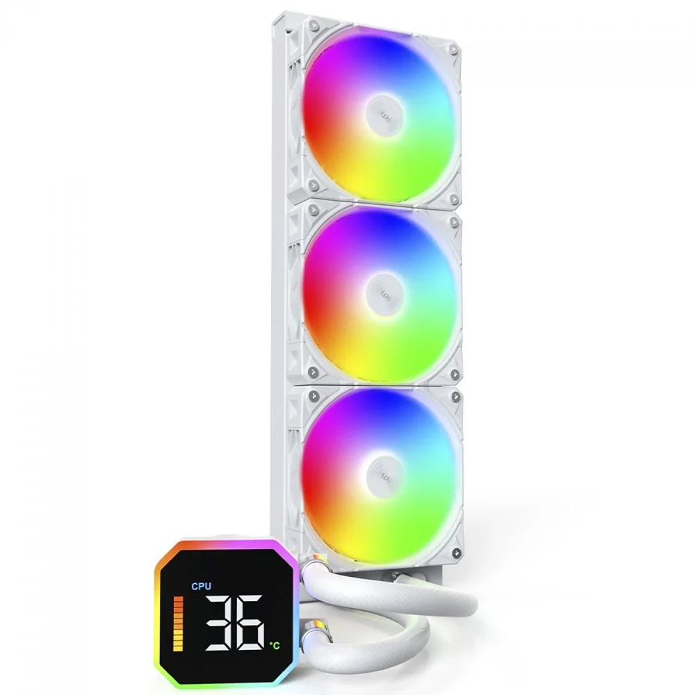 Imagem 4 de 4 do produto Water Cooler Montech Hyperflow Digital, ARGB, 360mm, Com Display, Intel-amd, Branco Hyperflow Digital 360 (w)