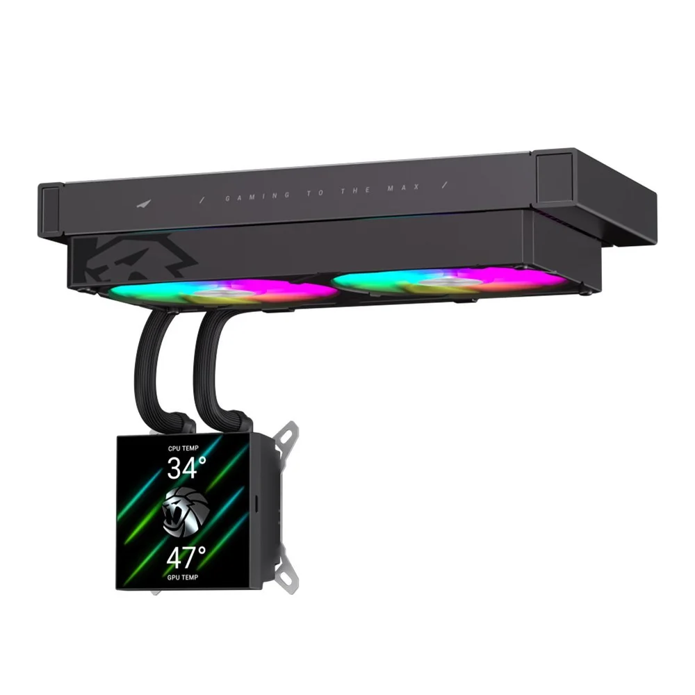 Imagem 2 de 5 do produto Water Cooler Gamemax Glacier 240 Bk, ARGB, 240mm, Com Display Lcd, Intel-amd, Preto