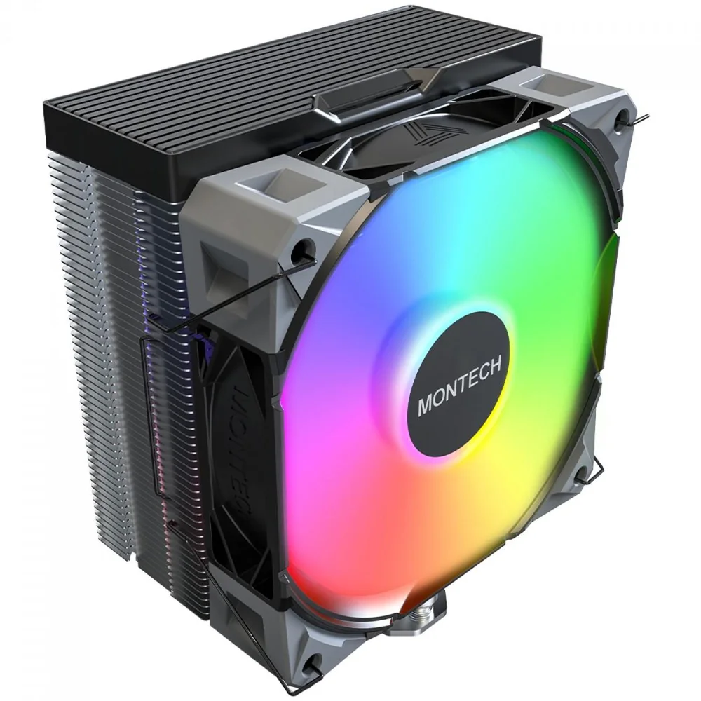 Imagem 2 de 5 do produto Cooler Para Processador Montech Nx400 ARGB, 120mm, Intel-amd, Preto