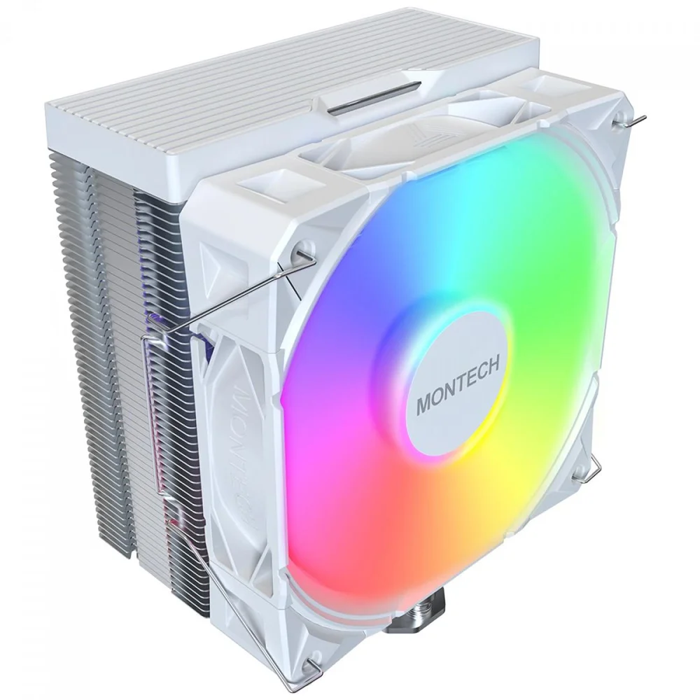 Imagem 2 de 5 do produto Cooler Para Processador Montech Nx400 ARGB White, 120mm, Intel-amd, Branco, Nx400 ARGB White