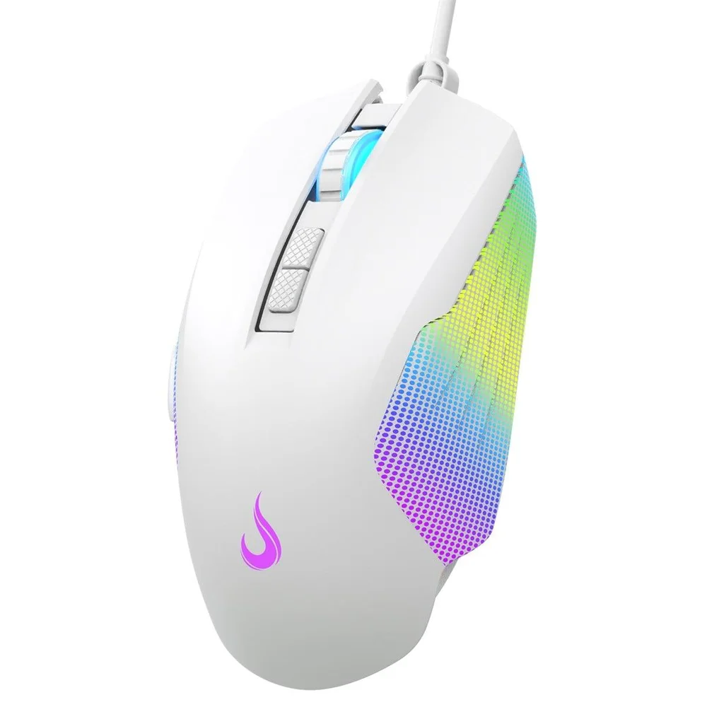 Imagem 2 de 5 do produto Mouse Gamer Rise Mode Nova 02, RGB, 7200 Dpi, 6 Botões, Branco, Rm-mg-nv02-fw
