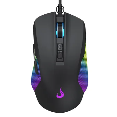 Mouse Gamer Rise Mode Nova 02, RGB, 7200 Dpi, 6 Botões, Preto, Rm-mg-nv02-fb
