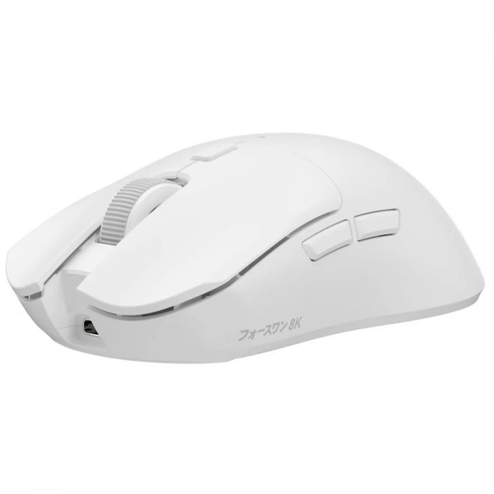 Mouse Gamer Force One Hoku Pro White, Wireless, 8k, Sensor Paw 3395, 26000 Dpi, 6 Botões, Branco