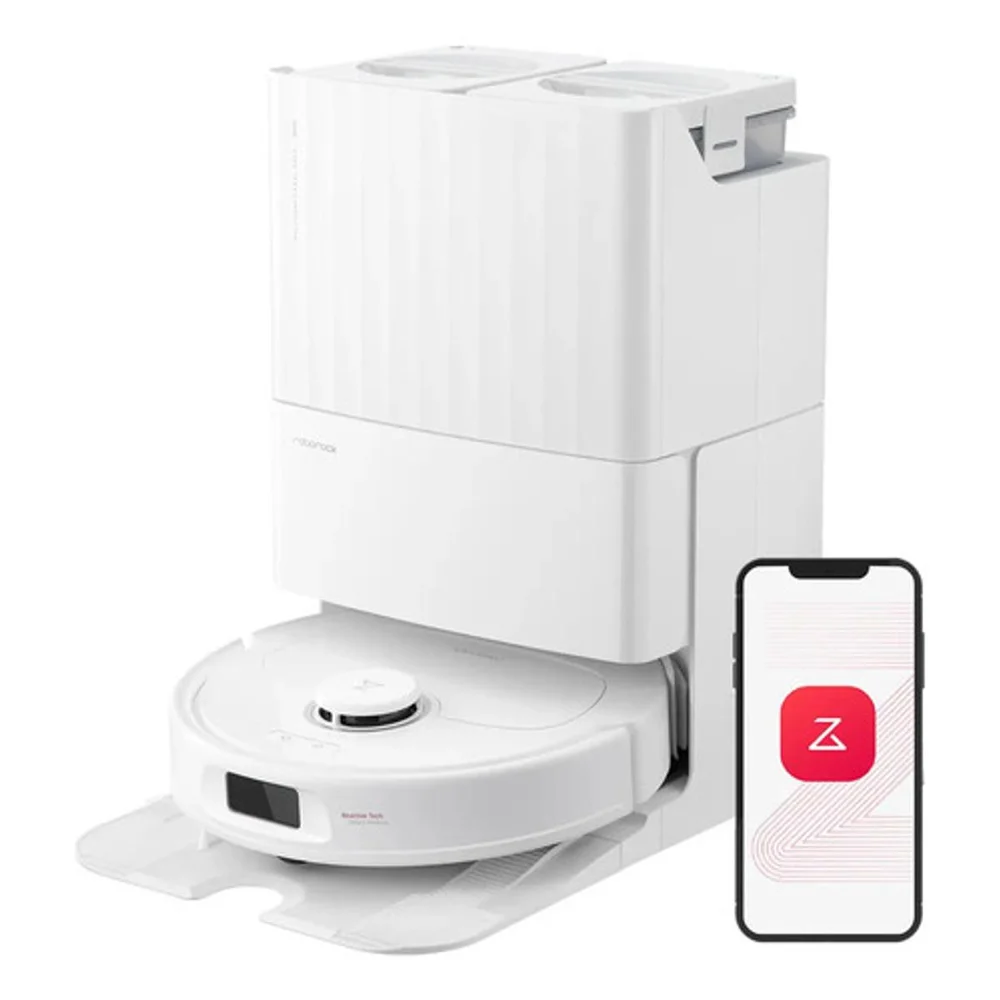 Robô Aspirador E Esfregão Roborock Qrevo Plus Robot Ews Branco Com Base Multifuncional