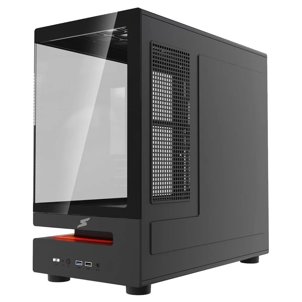 Gabinete Gamer Superframe Flow 500, RGB, Mid Tower, Vidro Temperado, M-atx, Sem Fans, Preto, Sf-cs-flw50msbnsf Gabinete Gamer Superframe Flow 500, RGB, Mid Tower, Vidro Temperado, M-atx, Sem Fans, Preto, Sf-cs-flw50msbnsf
