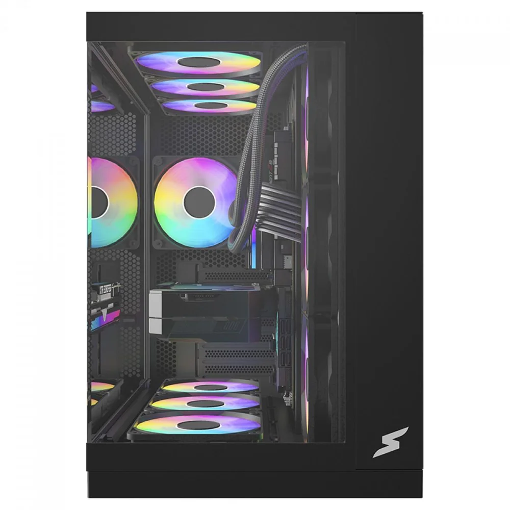 Imagem 2 de 5 do produto Gabinete Gamer Superframe Vhagar, Mid Tower, Vidro Temperado, Atx, Preto, Sem Fan, Sf-cs-vgmabsf