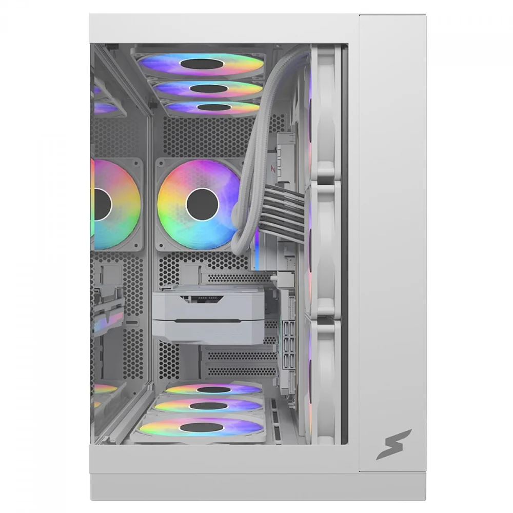 Imagem 5 de 5 do produto Gabinete Gamer Superframe Vhagar, Mid Tower, Vidro Temperado, Atx, Branco, Sem Fan, Sf-cs-vgmawsf