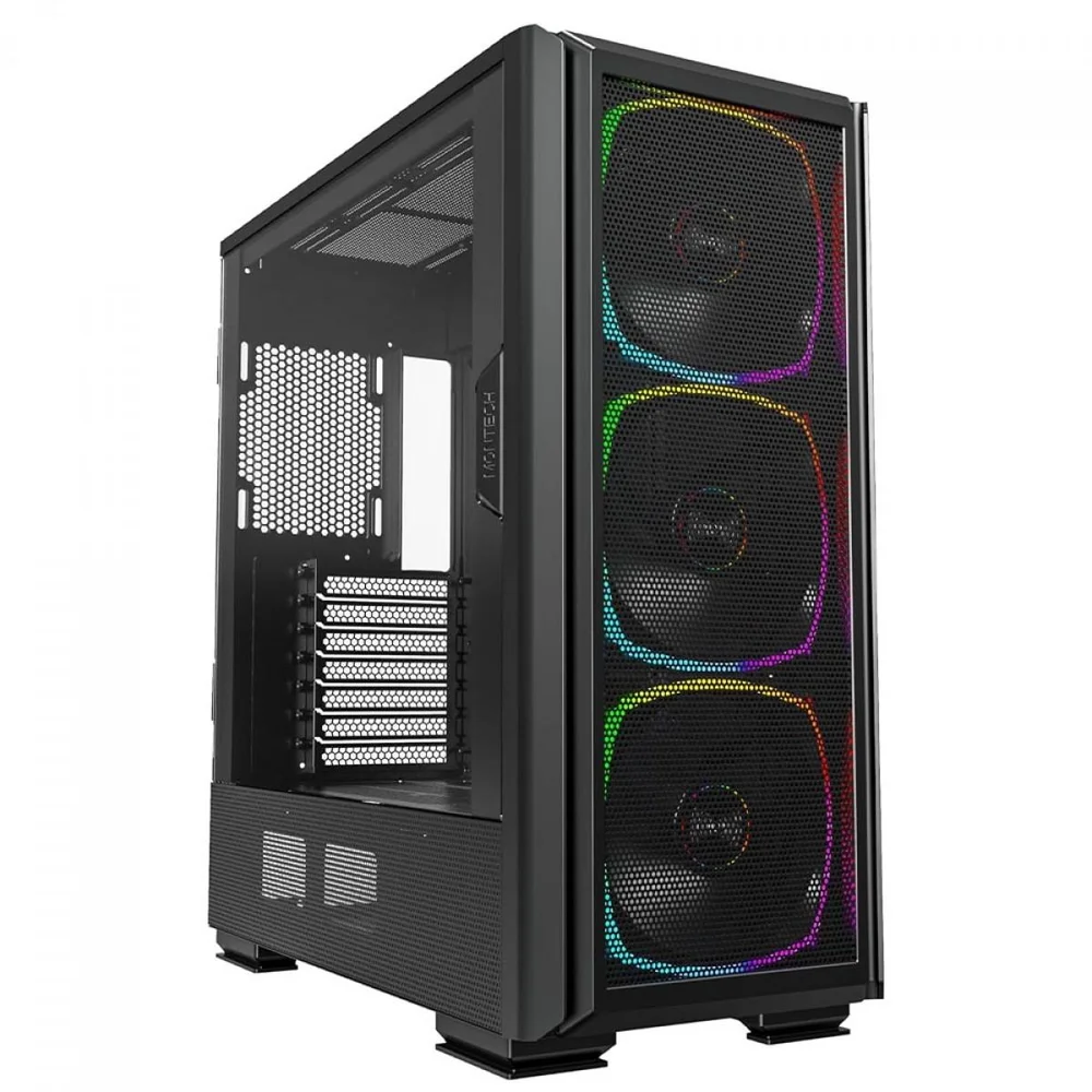 Imagem 4 de 5 do produto Gabinete Gamer Montech Sky Two Gx, Mid Tower, Vidro Temperado, E-atx, Black, Sem Fonte, Com 3 Fans ARGB