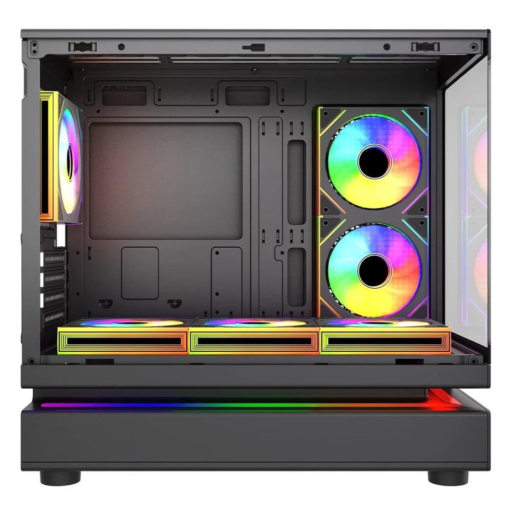 Imagem 5 de 5 do produto Gabinete Gamer Superframe Flow 500, RGB, Mid Tower, Vidro Temperado, M-atx, Com 6 Fans, Preto, Sf-cs-flw50msbn6f