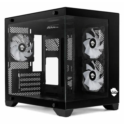 Gabinete Gamer Ninja Akyra X3, Mid Tower, Vidro Temperado, M-atx, Com 3 Fans, Sem Fonte, Preto, Gn-cs-mab3fakyra