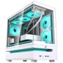 Gabinete Gamer Superframe Flow 500, RGB, Mid Tower, Vidro Temperado, M-atx, Com 6 Fans, Com Controladora, Branco, Sf-cs-flw50mswy6f