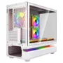 Gabinete Gamer Superframe Flow 500, RGB, Mid Tower, Vidro Temperado, M-atx, Com 6 Fans, Com Controladora, Branco, Sf-cs-flw50mswy6f
