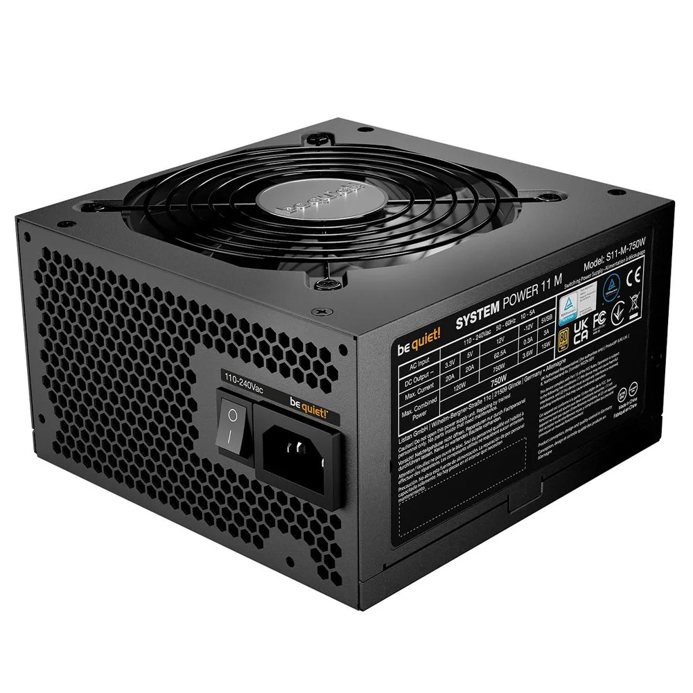 Imagem 2 de 3 do produto Fonte Be Quiet System Power 11 M, 750w, 80 Plus Gold, Full Modular, Atx 3.1, Pfc Ativo, Preto, Bp915br