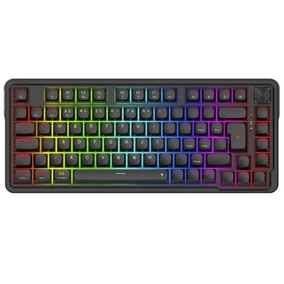 Teclado Mecânico Gamer Redragon Finke RGB, Usb/bluetooth, 75%, Switch Chant Linear, Abnt2, Preto, K715b Pt
