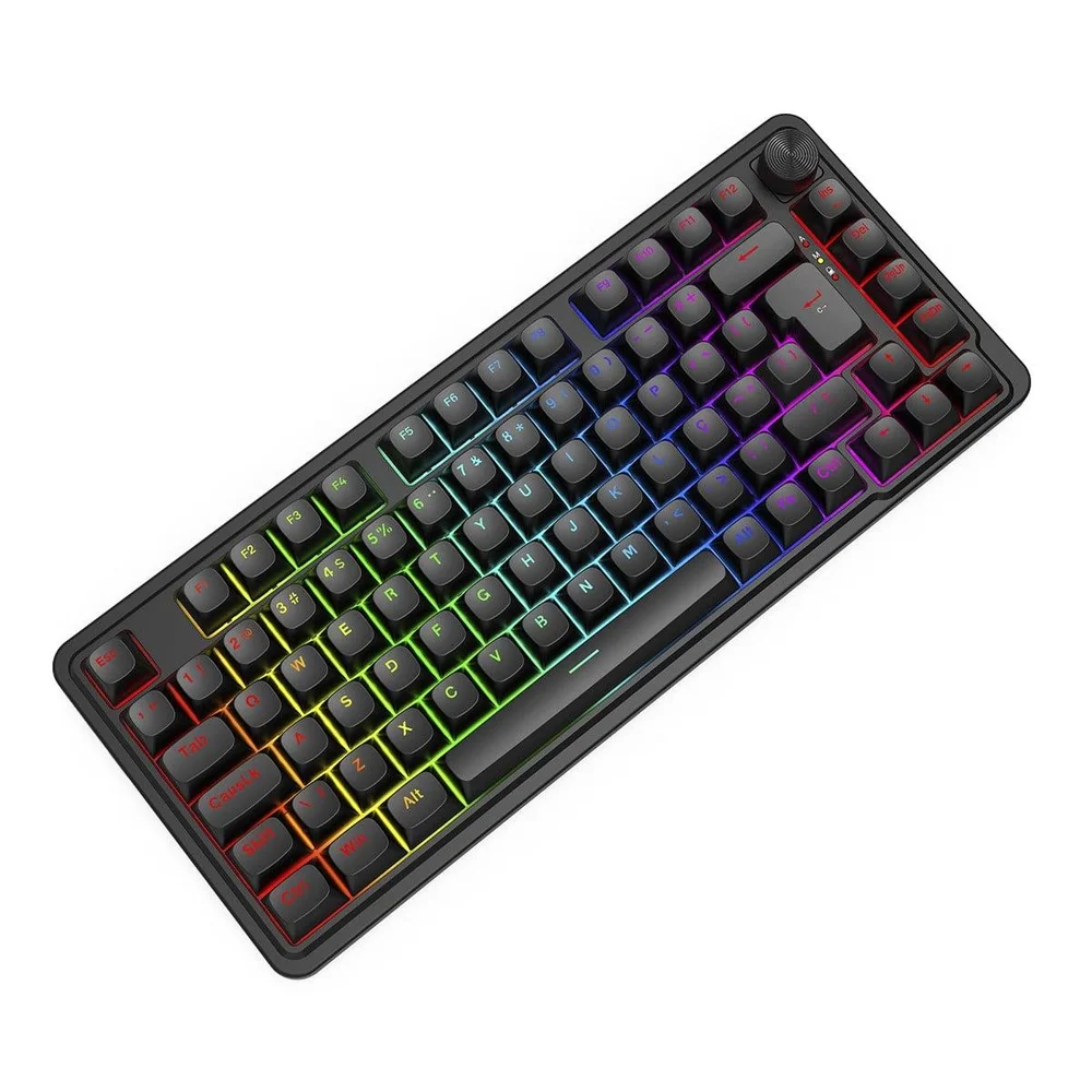 Imagem 3 de 5 do produto Teclado Mecânico Gamer Redragon Finke RGB, Usb/bluetooth, 75%, Switch Chant Linear, Abnt2, Preto, K715b Pt