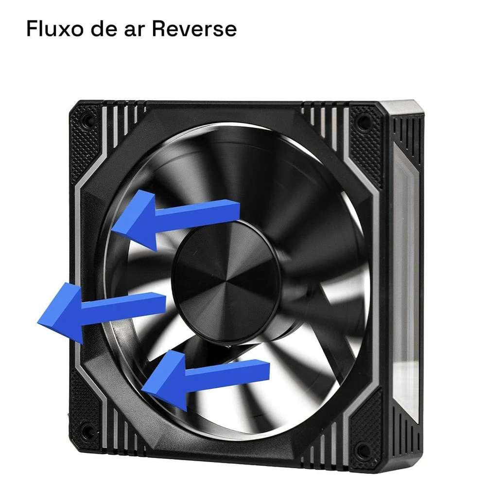 Imagem 2 de 5 do produto Cooler Para Gabinete Round5 Windforce Reverse Black, 120mm, Pwm, ARGB, Preto, R5-windforce-rv-b-2291