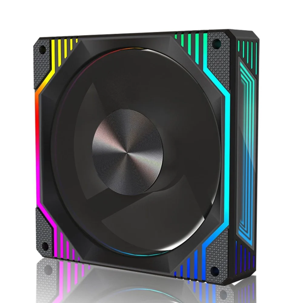 Imagem 3 de 5 do produto Cooler Para Gabinete Round5 Windforce Reverse Black, 120mm, Pwm, ARGB, Preto, R5-windforce-rv-b-2291