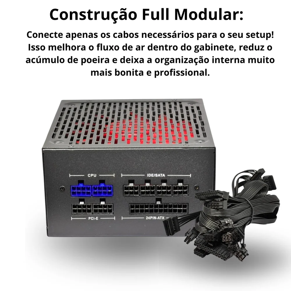 Imagem 4 de 5 do produto Fonte Atx 700w Brazilpc Pro Full Modular 80plus Silver