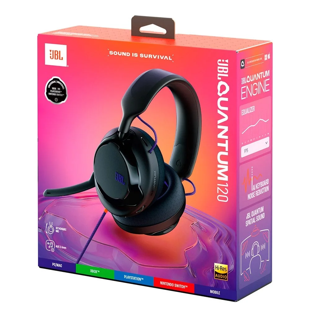 Imagem 4 de 5 do produto Fone De Ouvido Jbl Quantum 120 Headset Gamer Preto Bivolt