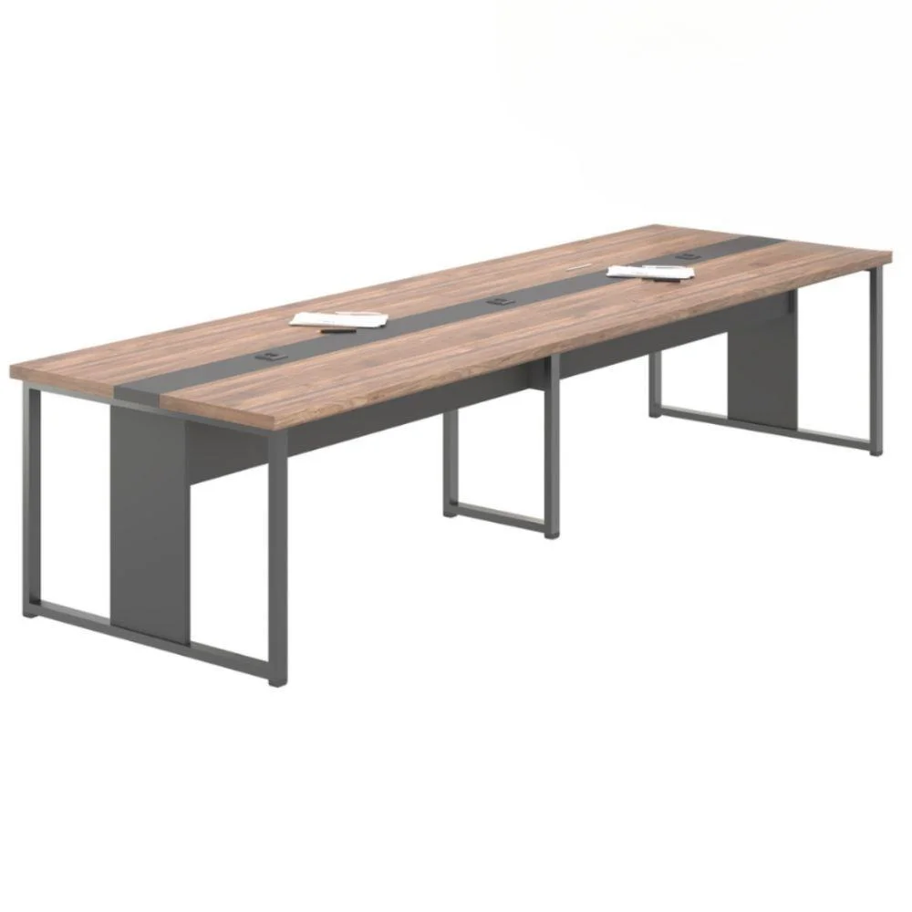 Mesa De Reunião Retangular Fidji Grande Mdp 360cm Noce Preto Casah