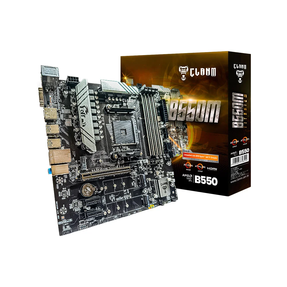 Placa Mae B550 Clanm Amd Socket Am4 Ddr-4