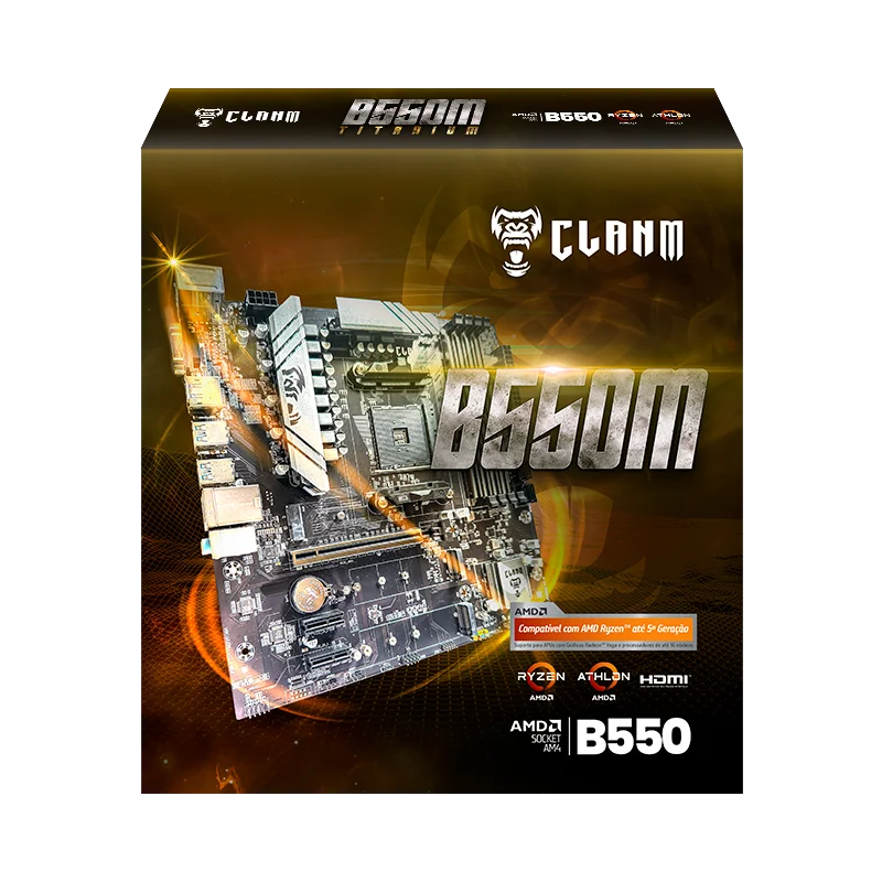 Imagem 3 de 5 do produto Placa Mae B550 Clanm Amd Socket Am4  Ddr-4