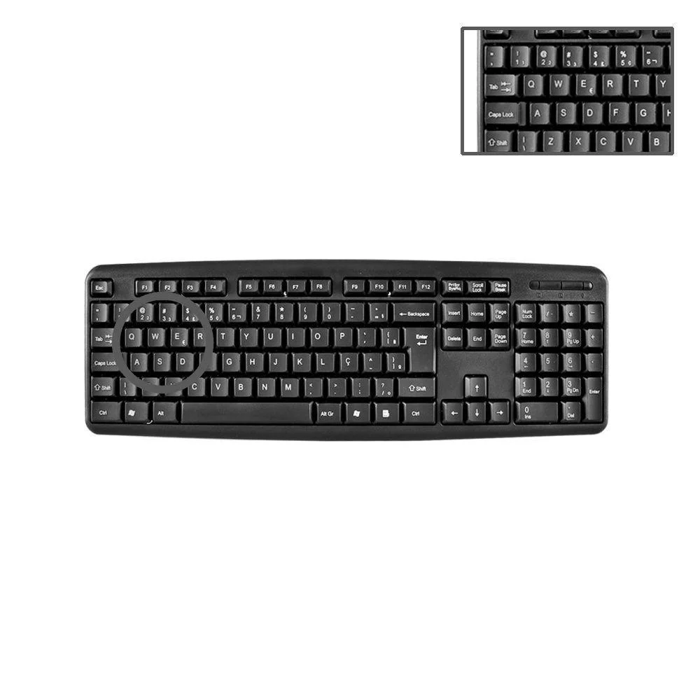 Imagem 2 de 5 do produto Teclado Tc-03 Abnt2 Teclas Macias E Silenciosas Conexão Plug & Play Usb Evus
